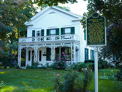 George W. Lee house and state historical marker located in Howell, MI. Image ©2014 Look Around You Ventures, LLC.